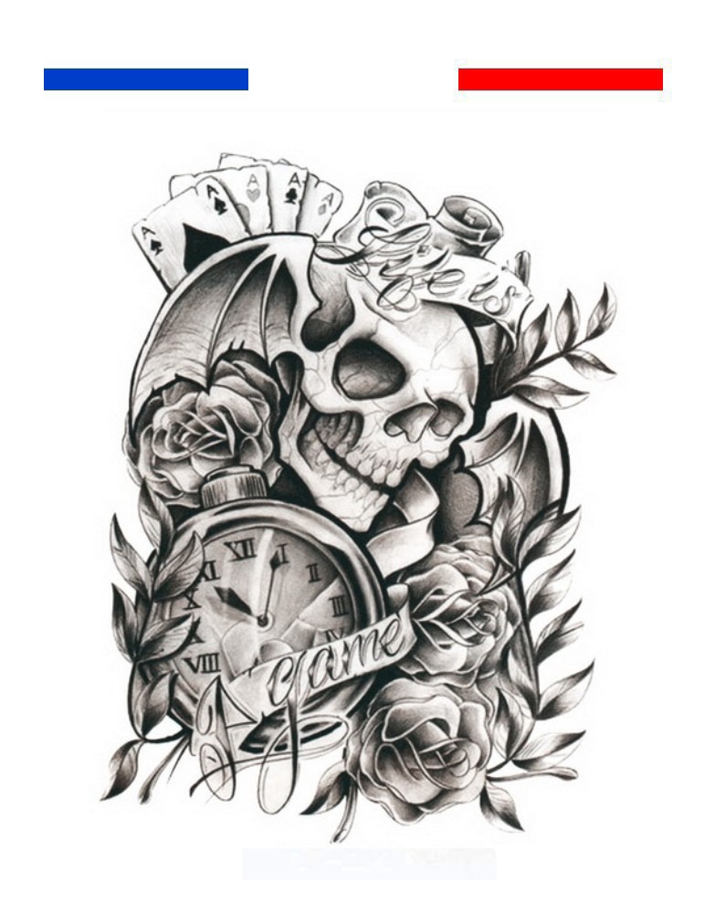 Tatouage provisoire tête de mort