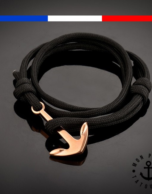 bracelet-ancre-marine-or-rose-noir-acier