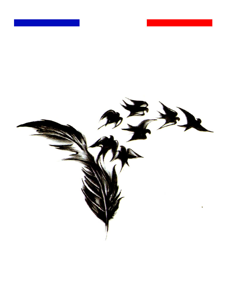 Tatouage Plume Envol Oiseaux Femme Poignet
