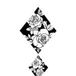 Tatouage roses rectangle noir